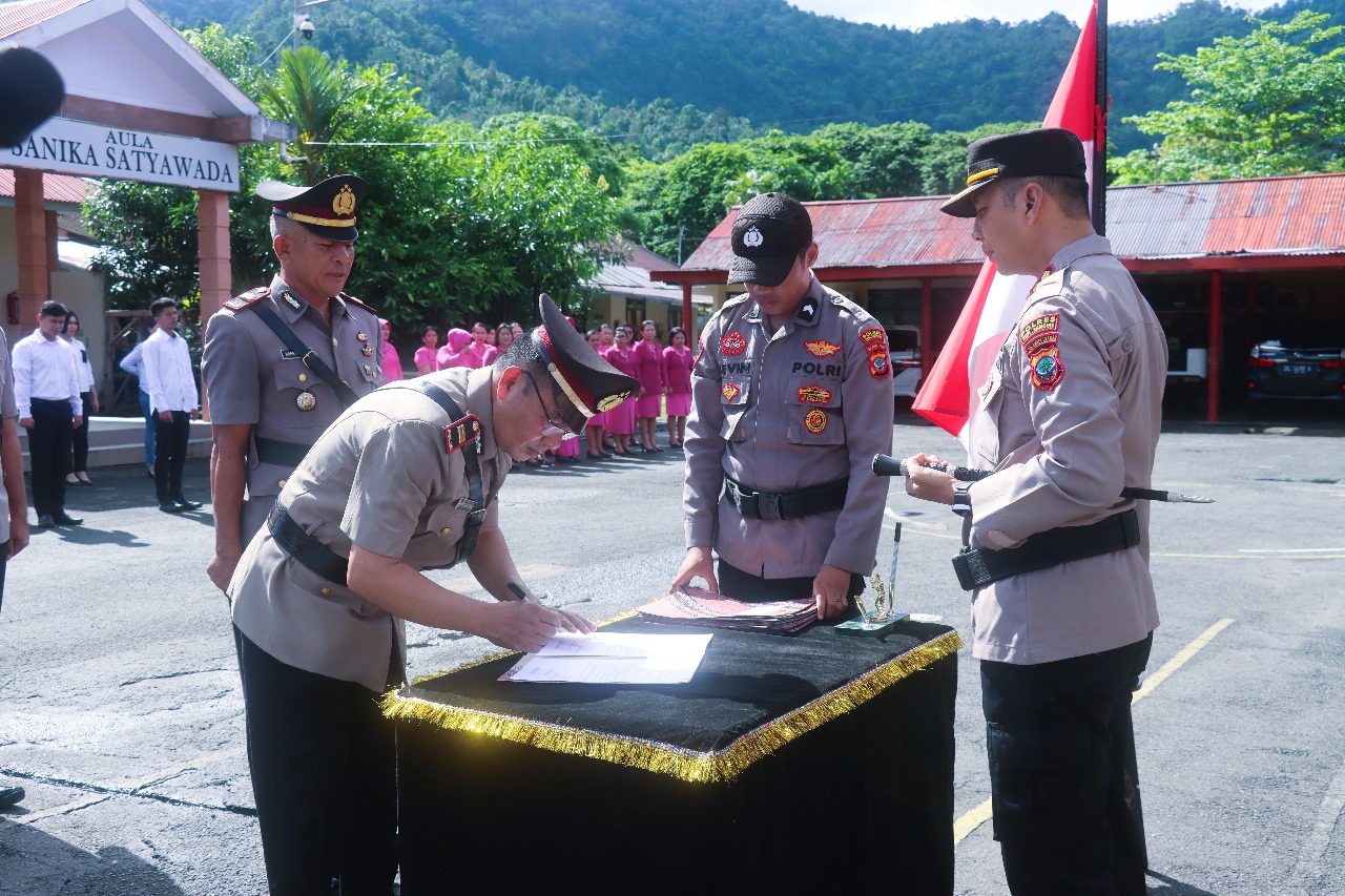 AKBP. Dhana Ananda Syahputra, S.H., S.I.K., Pimpin Sertijab di Lingkup Polres Kab. Sangihe