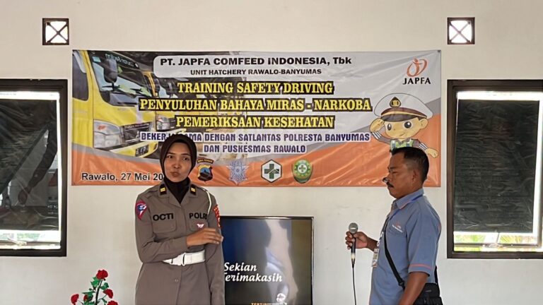 Sat Lantas Polresta Banyumas Gelar Training Safety Driving kepada Driver PT. Japfa Comfeed Indonesia