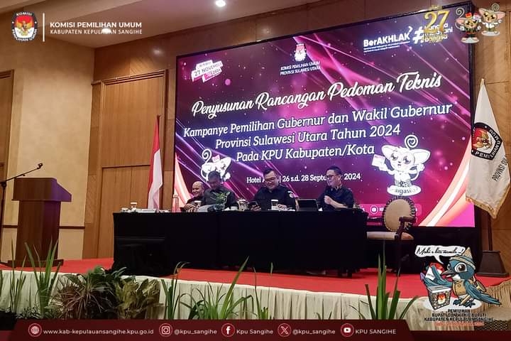 KPU Kepulauan Sangihe Hadiri Penyusunan Pedoman Teknis Kampanye Pilgub Sulut 2024