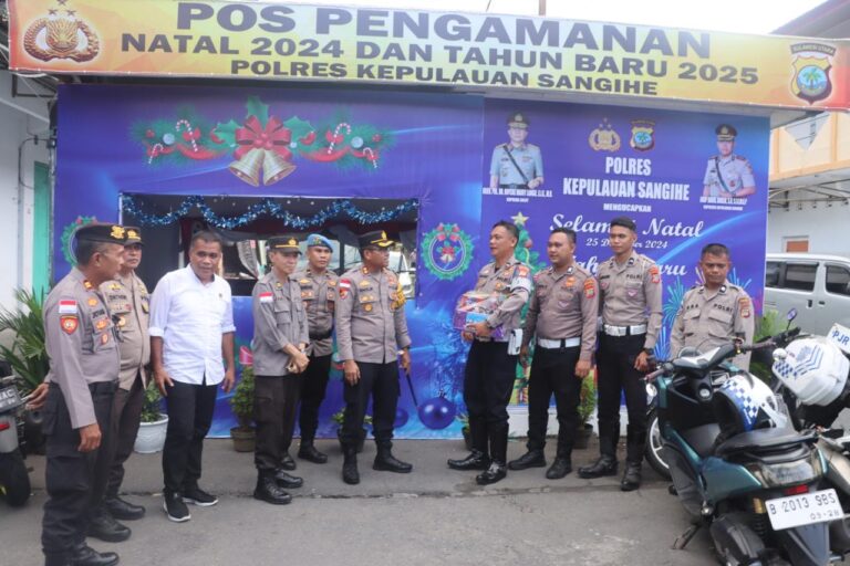 Kapolres Kabupaten Kepulauan Sangihe Tinjau Tiga Pos Pam Untuk Pastikan Kesiapan Menyambut Natal Dan Tahun Baru 2025