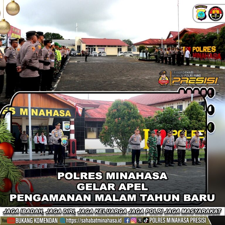 POLRES MINAHASA GELAR APEL KESIAPAN PENGAMANAN MALAM TAHUN BARU 2025