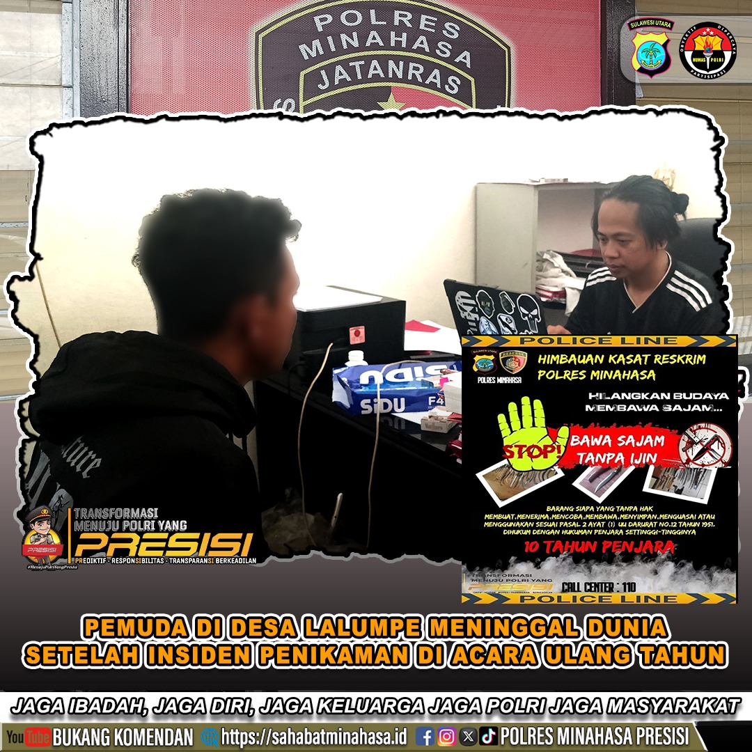 Polres Minahasa Tangkap Pelaku Penganiayaan Berujung Maut di Desa Lalumpe