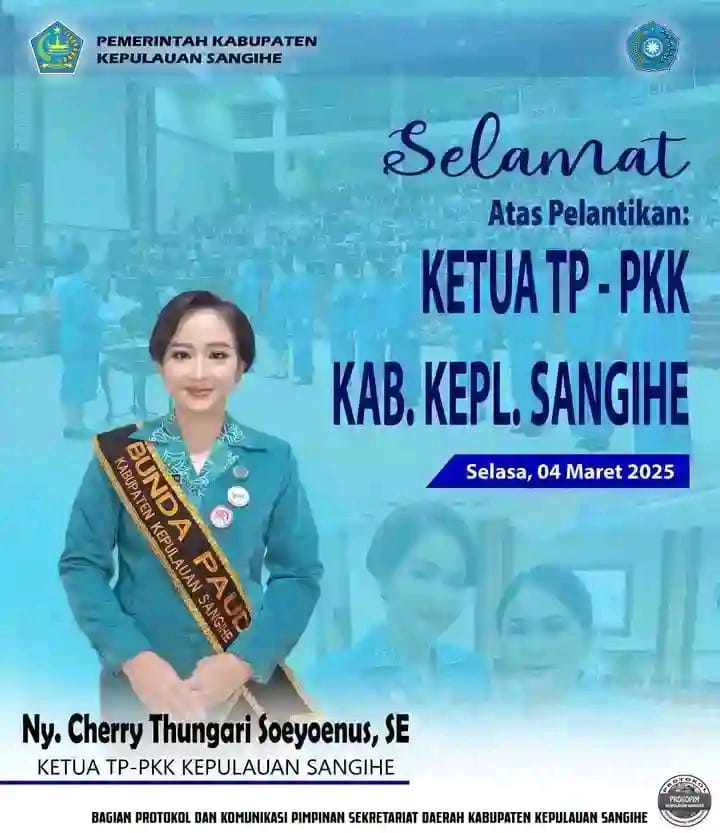 Ny. Cherry Thungari – Soeyoenus Resmi Menjabat Ketua TP PKK Kepulauan Sangihe